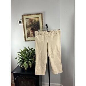 White House Black Market Women’s Tailored Pants Beige Size 14 Slim Ankle Pockets